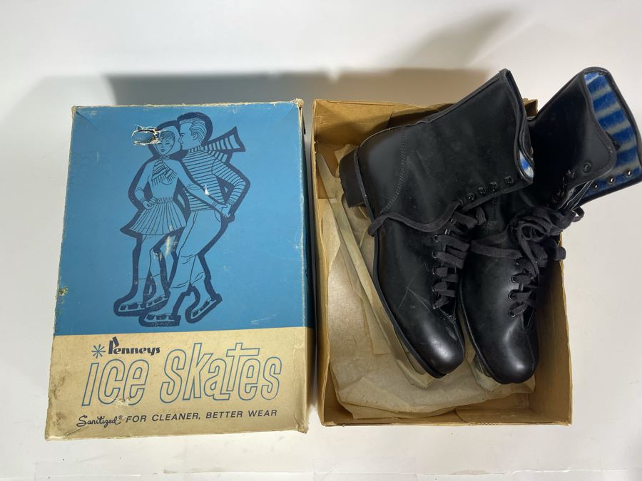 Pair Of New In Box JCPenney Mens Ice Skates Sheffield Steel Made In Canada Size 10 [Photo 2]
