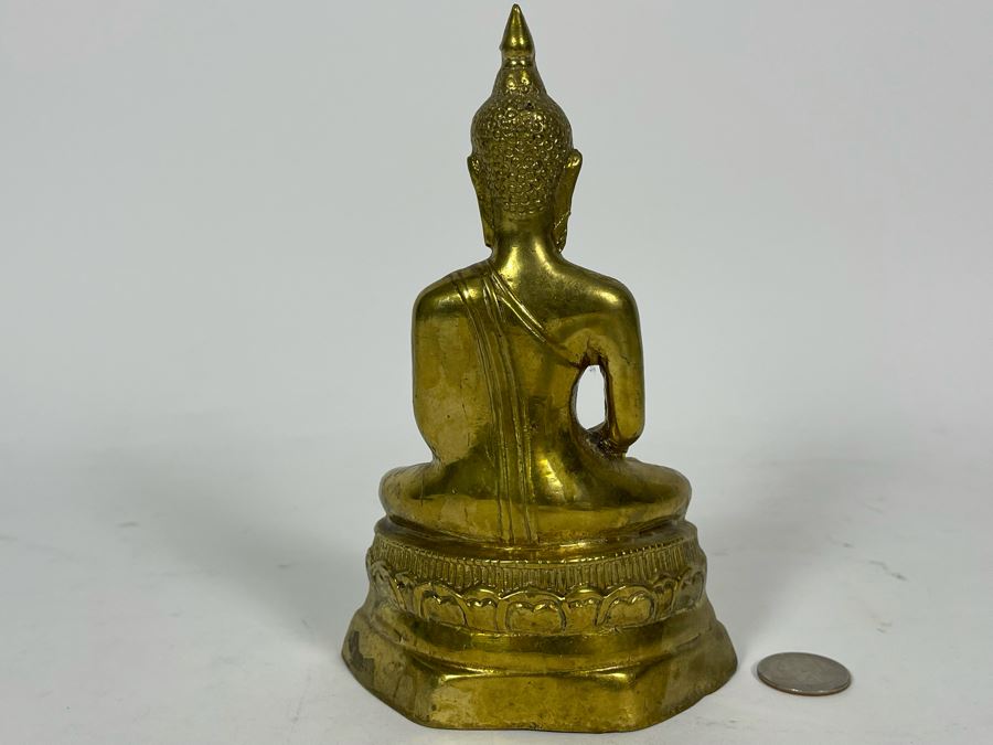 Gilded Buddha Metal Statue From Thailand 7H [Photo 5]