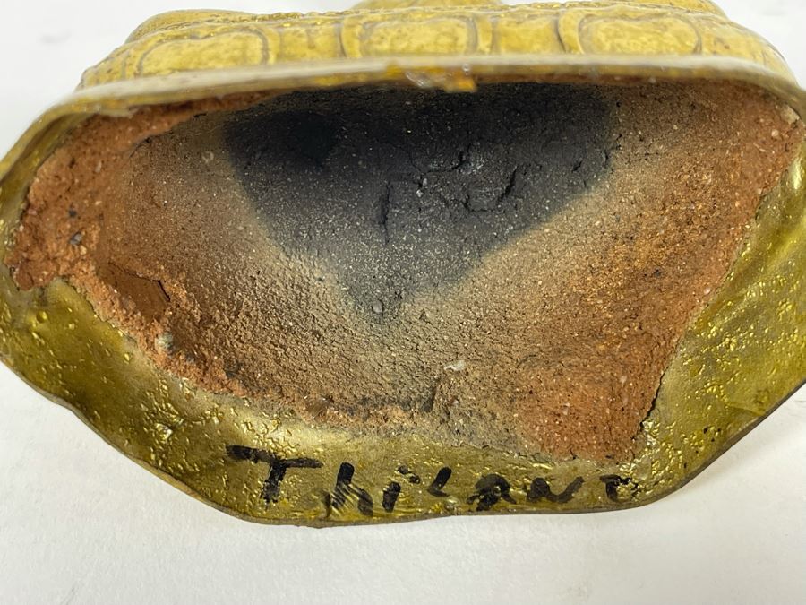 Gilded Buddha Metal Statue From Thailand 7H [Photo 8]