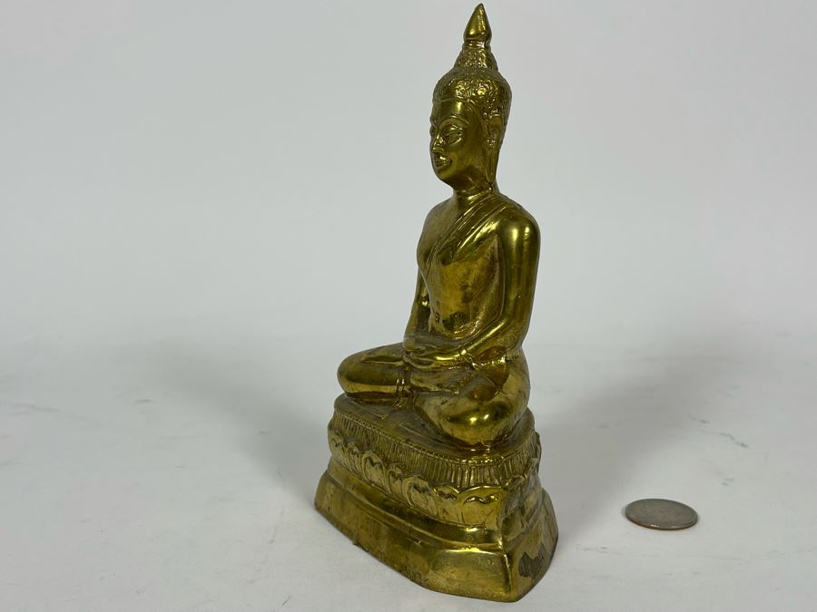 Gilded Buddha Metal Statue From Thailand 7H [Photo 6]