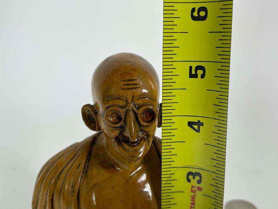 Carved Wooden Gandhi Sculpture Figurine 5H [Photo 8]