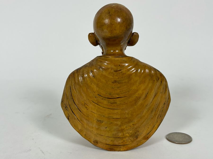 Carved Wooden Gandhi Sculpture Figurine 5H [Photo 5]
