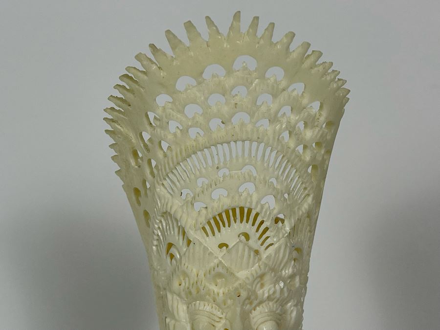 Vintage Hand Carved Bone Totem Sculpture Bali Indonesia 9.5H [Photo 9]