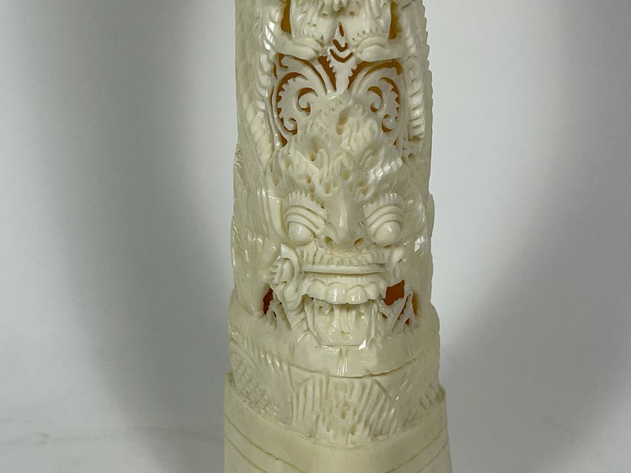 Vintage Hand Carved Bone Totem Sculpture Bali Indonesia 9.5H [Photo 4]