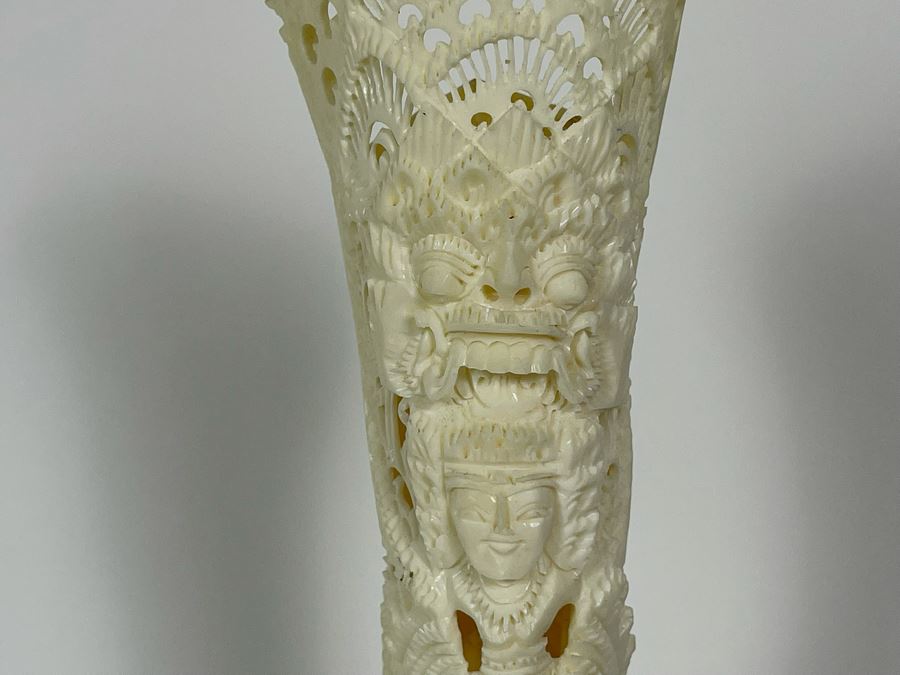 Vintage Hand Carved Bone Totem Sculpture Bali Indonesia 9.5H [Photo 8]