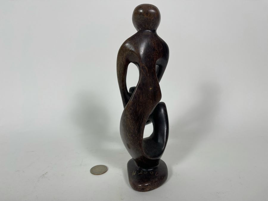 Signed Original African Swaziland Carved Stone Sculpture Of Woman With ...