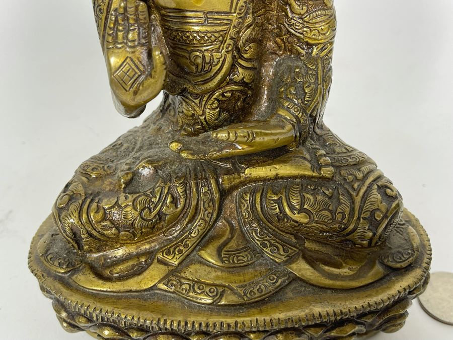 Vintage Heavy Brass Buddha Sculpture [Photo 6]