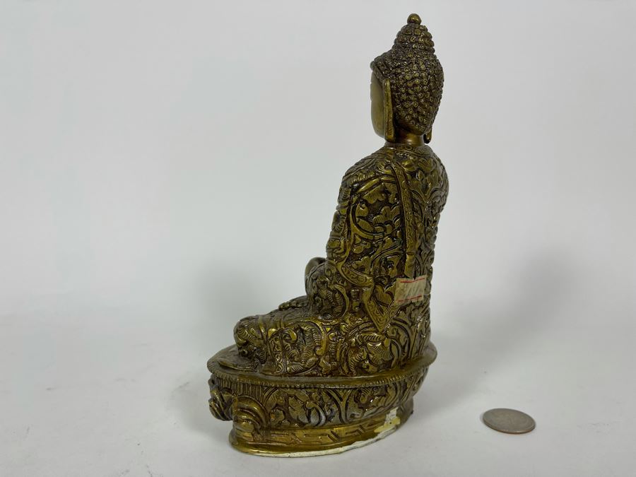 Vintage Heavy Brass Buddha Sculpture [Photo 10]
