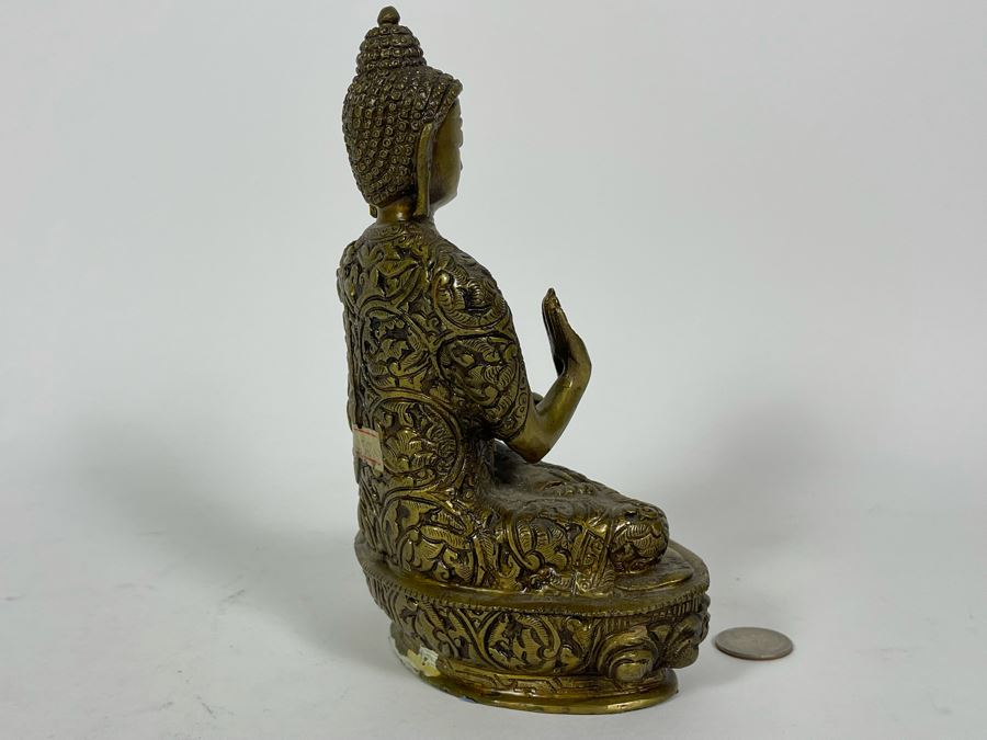 Vintage Heavy Brass Buddha Sculpture [Photo 15]