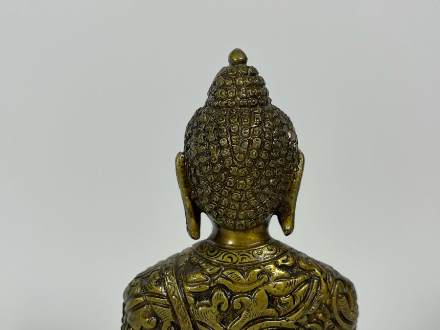 Vintage Heavy Brass Buddha Sculpture [Photo 14]