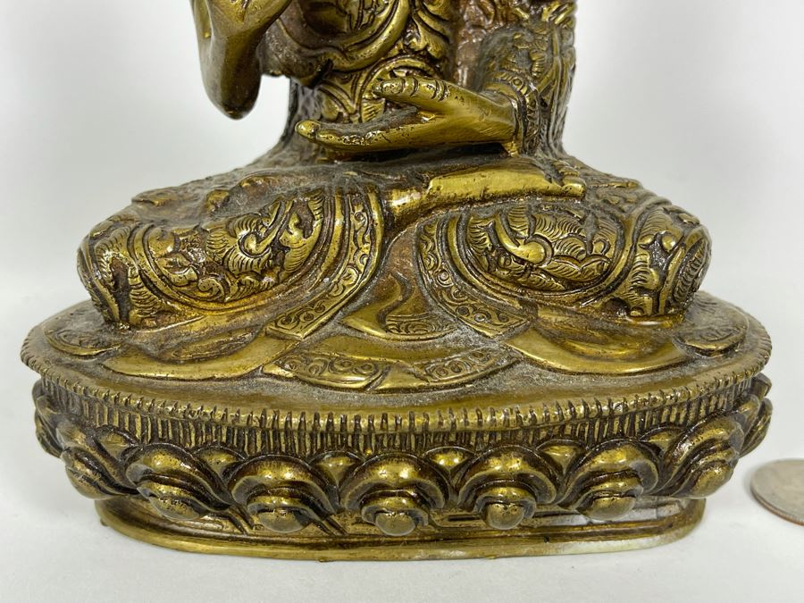 Vintage Heavy Brass Buddha Sculpture [Photo 5]