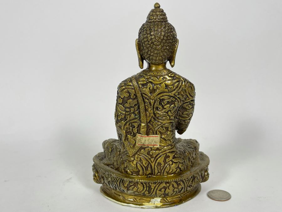 Vintage Heavy Brass Buddha Sculpture [Photo 11]