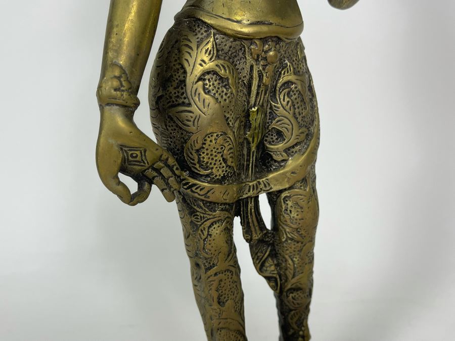 Brass Tibetan Buddhist Deity Standing Tara Sculpture From India 16.5'H [Photo 6]