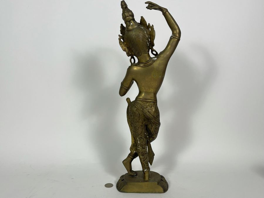 Brass Tibetan Buddhist Deity Standing Tara Sculpture From India 19.5'H [Photo 12]
