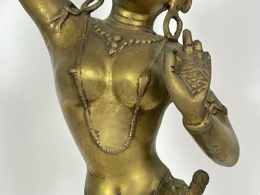 Brass Tibetan Buddhist Deity Standing Tara Sculpture From India 19.5'H [Photo 7]
