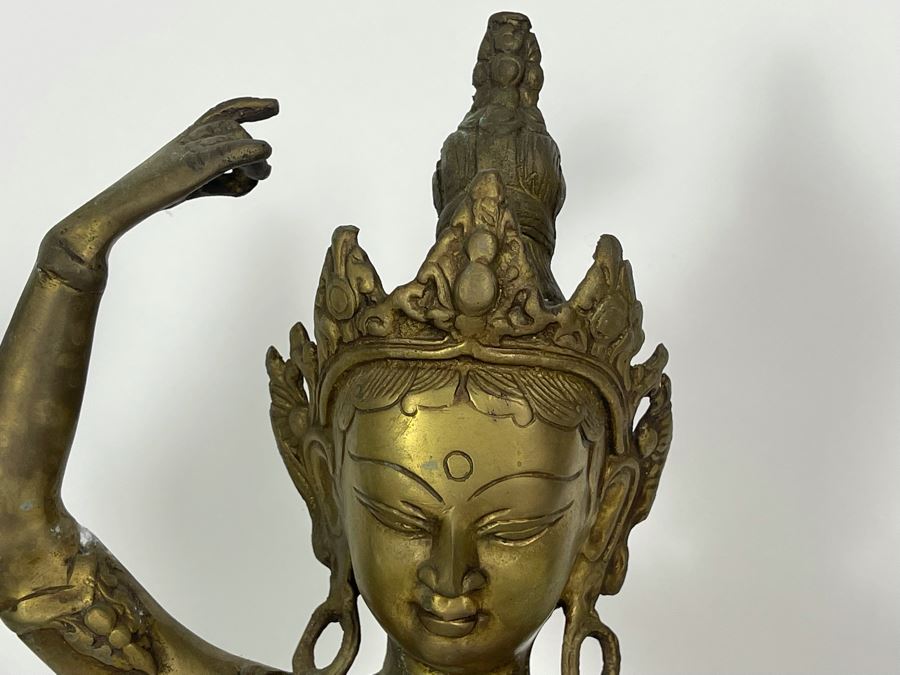 Brass Tibetan Buddhist Deity Standing Tara Sculpture From India 19.5'H [Photo 5]