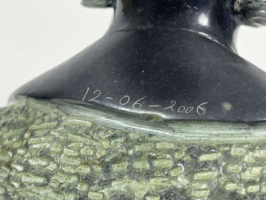 Vintage Pair Of Hand Carved Stone Bust Sculptures Of Mand And Woman From Zimbabwe Africa 7H And 8H [Photo 14]