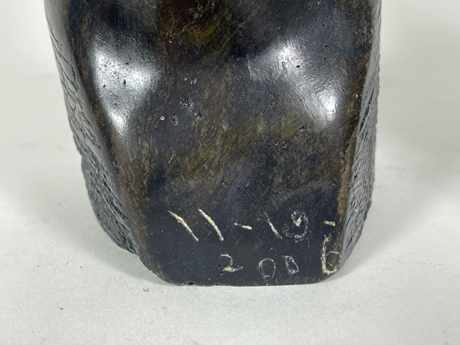 Vintage Pair Of Hand Carved Stone Bust Sculptures Of Mand And Woman From Zimbabwe Africa 7H And 8H [Photo 9]