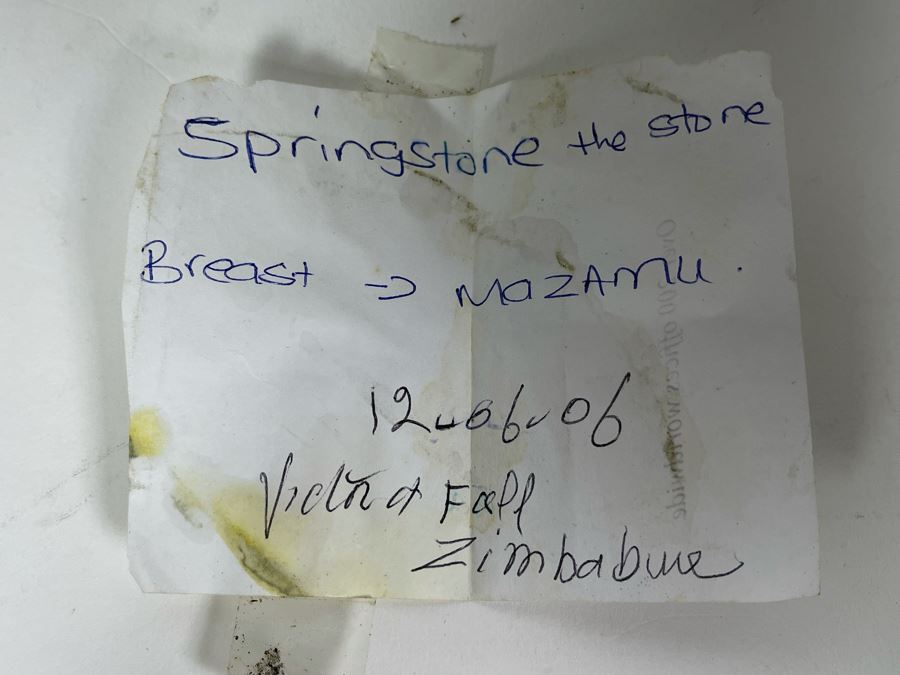 Vintage Pair Of Hand Carved Stone Bust Sculptures Of Mand And Woman From Zimbabwe Africa 7H And 8H [Photo 21]