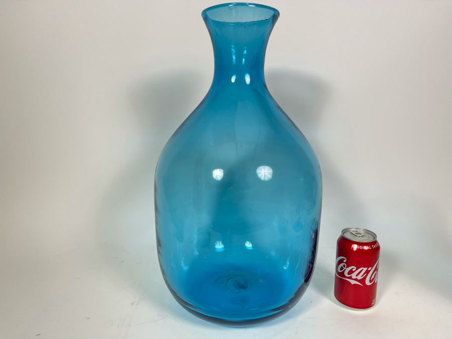 Large Blue Blenko Glass Vase 18.5H Retails $110 [Photo 5]