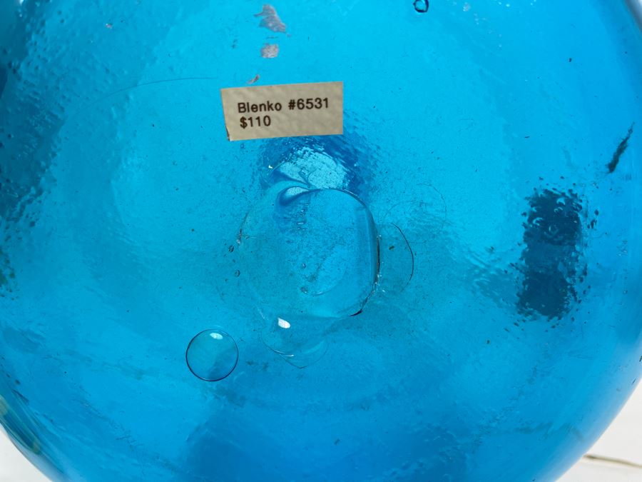 Large Blue Blenko Glass Vase 18.5H Retails $110 [Photo 7]