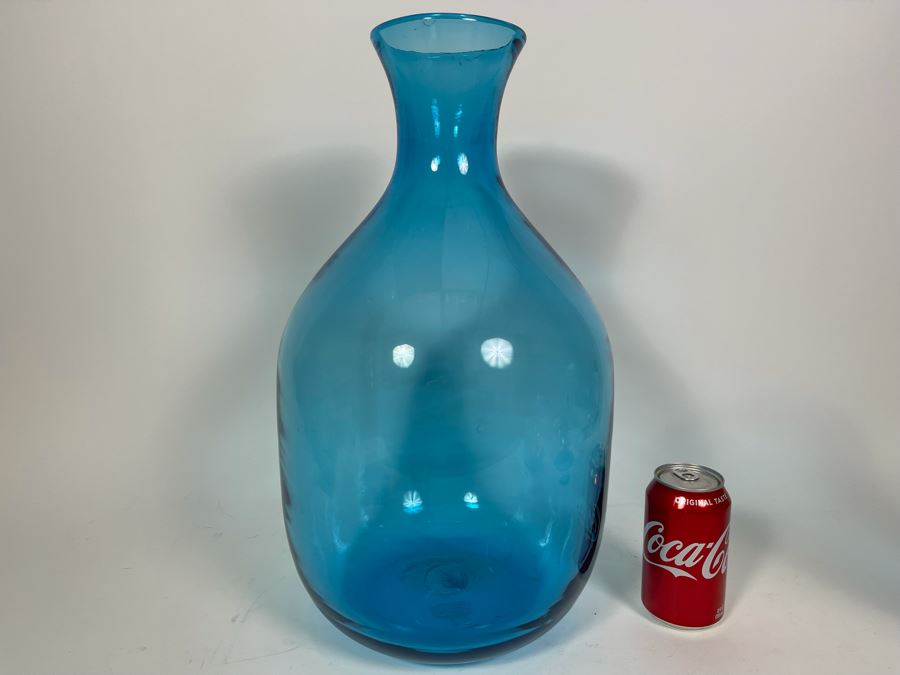 Large Blue Blenko Glass Vase 18.5H Retails $110 [Photo 2]
