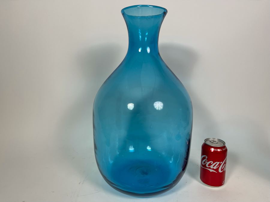 Large Blue Blenko Glass Vase 18.5H Retails $110 [Photo 4]