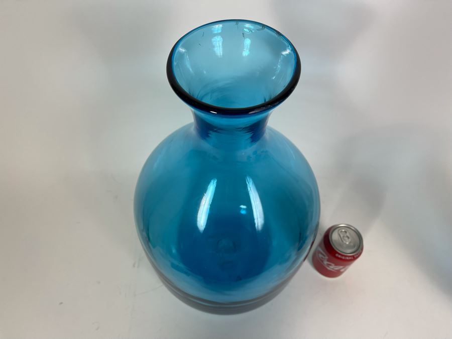 Large Blue Blenko Glass Vase 18.5H Retails $110 [Photo 6]