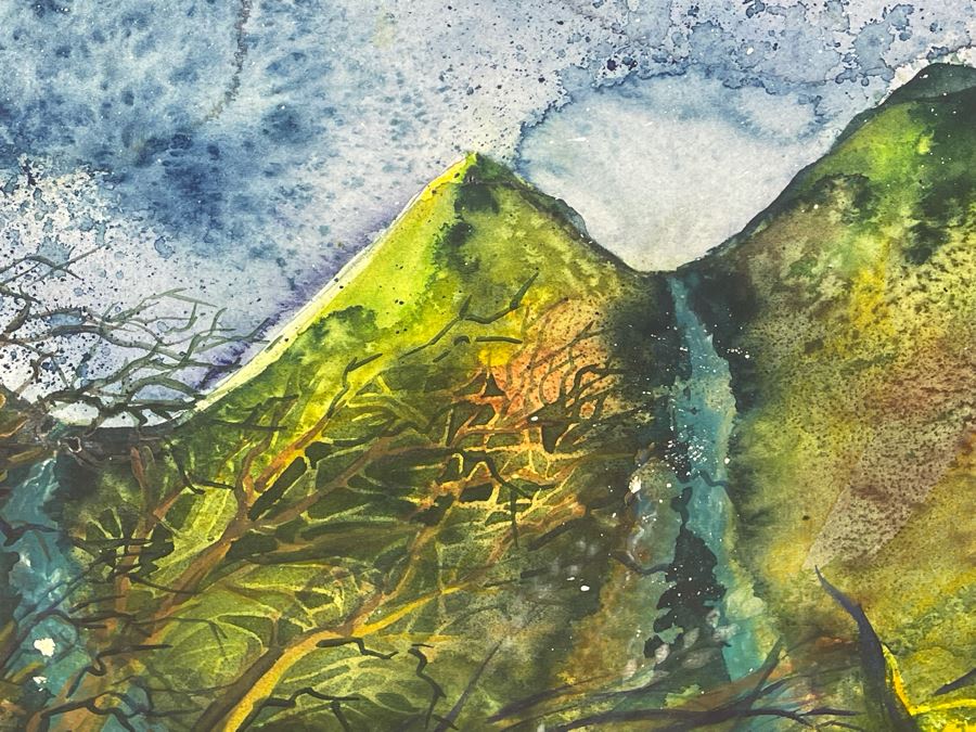 Vintage Hawaiian Original Watercolor Painting On Paper Signed Rose 34 X 26 [Photo 7]