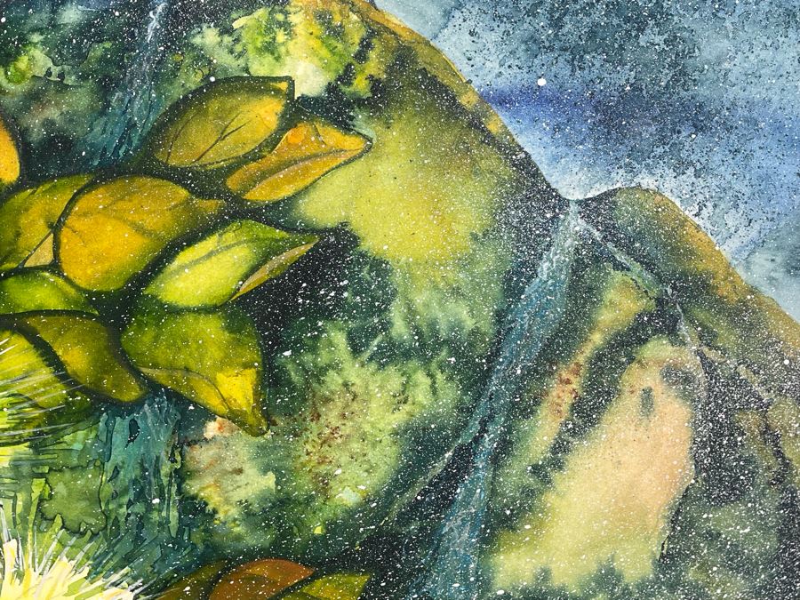 Vintage Hawaiian Original Watercolor Painting On Paper 34 X 26 [Photo 6]