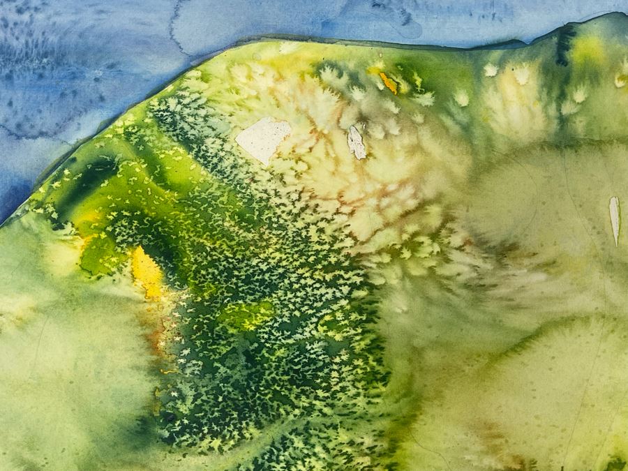 Vintage Hawaiian Original Watercolor Painting On Paper Signed Rose 34 X 26 [Photo 5]