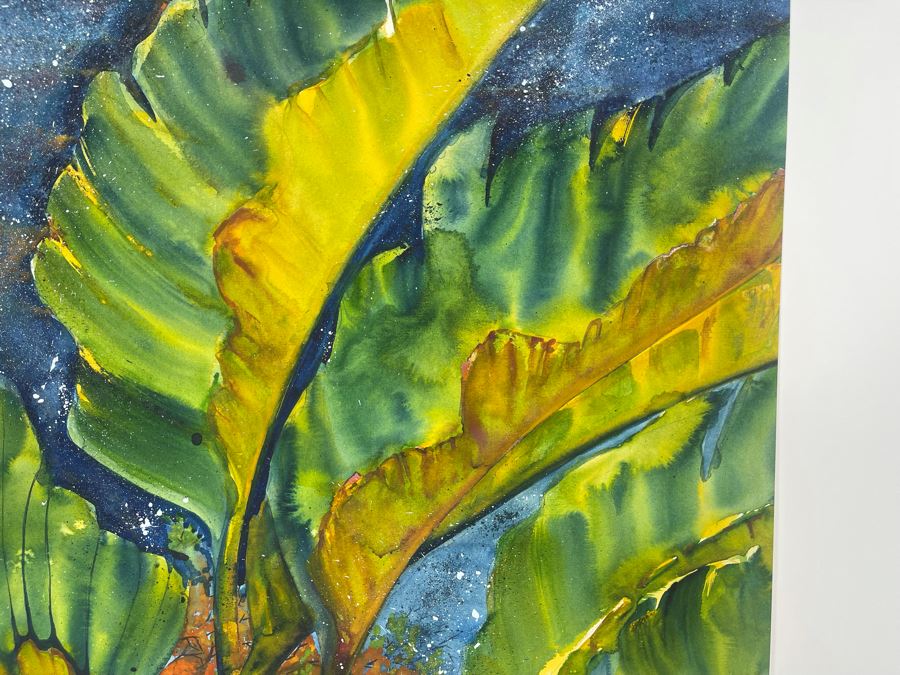 Vintage Hawaiian Original Watercolor Painting On Paper 34 X 26 [Photo 5]