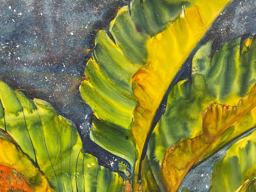 Vintage Hawaiian Original Watercolor Painting On Paper 34 X 26 [Photo 4]