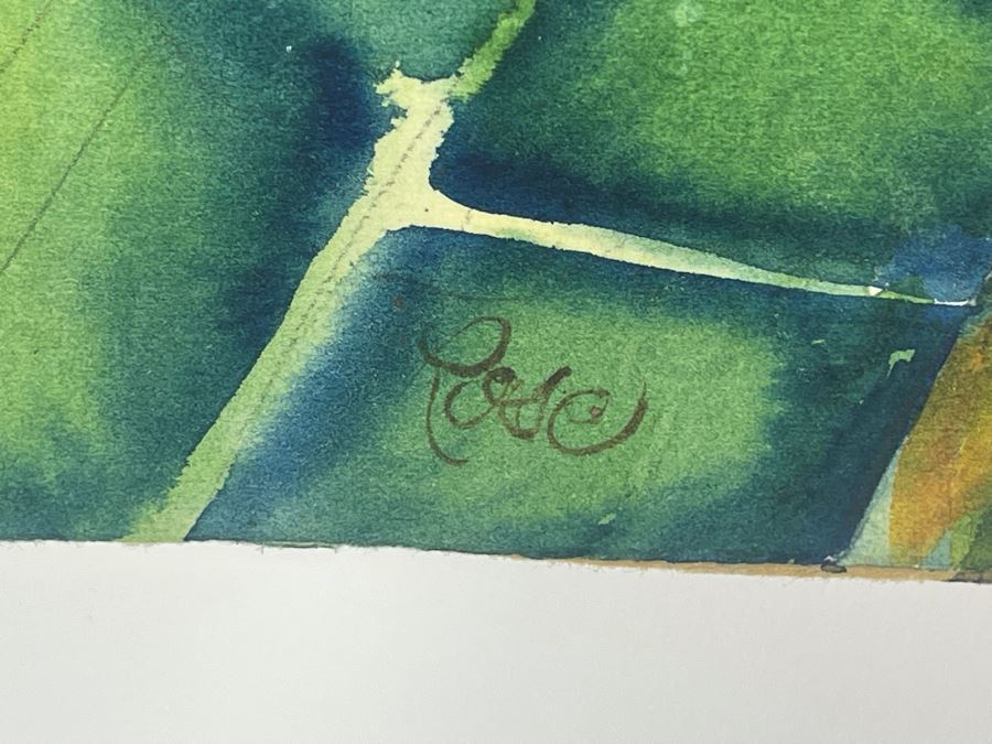 Vintage Hawaiian Original Watercolor Painting On Paper Signed Rose 34 X 26 [Photo 9]