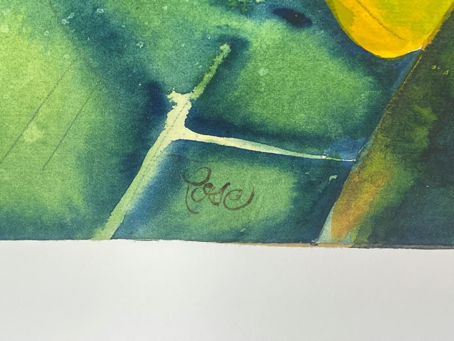 Vintage Hawaiian Original Watercolor Painting On Paper Signed Rose 34 X 26 [Photo 8]