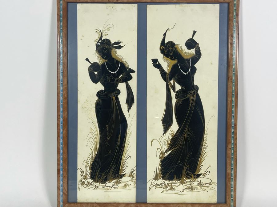 Framed Pair Of Original Drawings 17.5 X 22 [Photo 2]