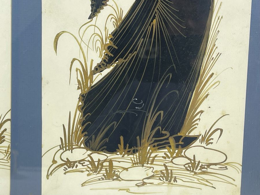 Framed Pair Of Original Drawings 17.5 X 22 [Photo 9]