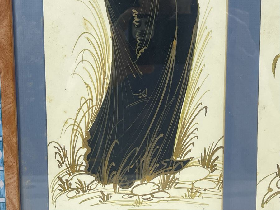 Framed Pair Of Original Drawings 17.5 X 22 [Photo 5]