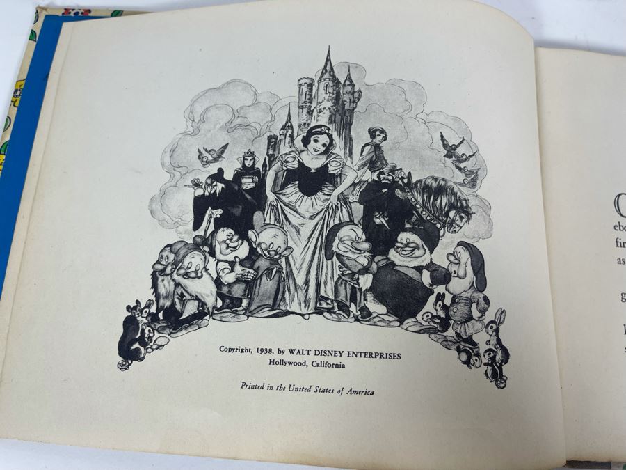 Vintage 1938 Snow White And The Seven Dwarfs Book Illustrated By Walt Disney From The Famous Picture [Photo 3]