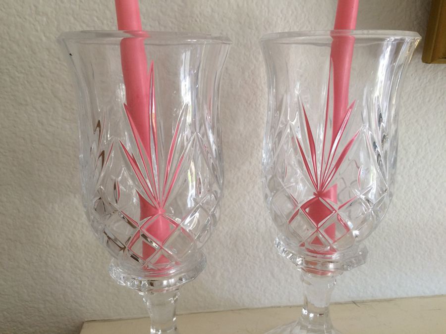 Pair of Glass Candle Holders [Photo 6]