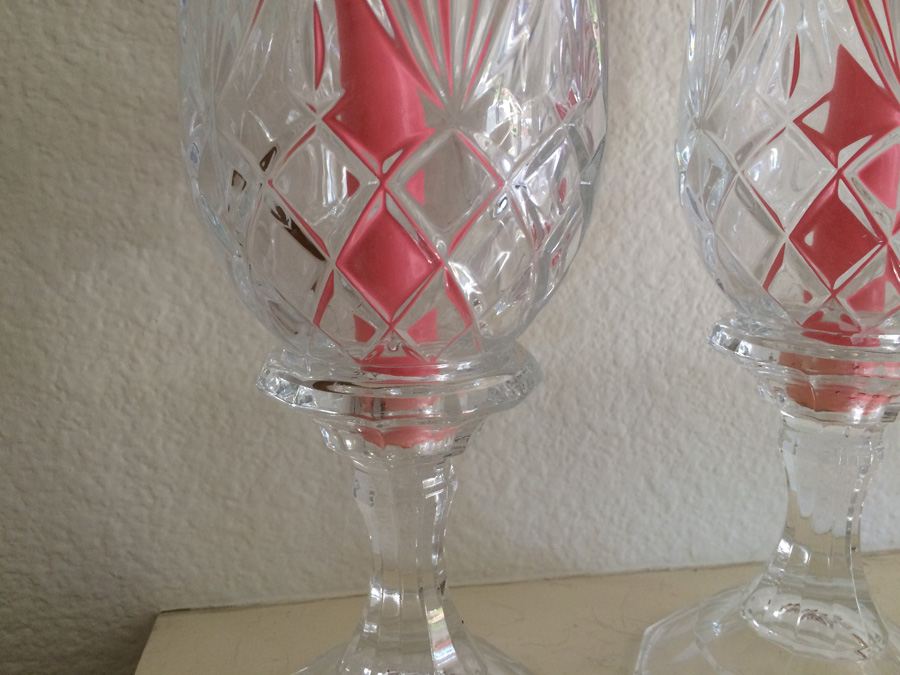 Pair of Glass Candle Holders [Photo 3]