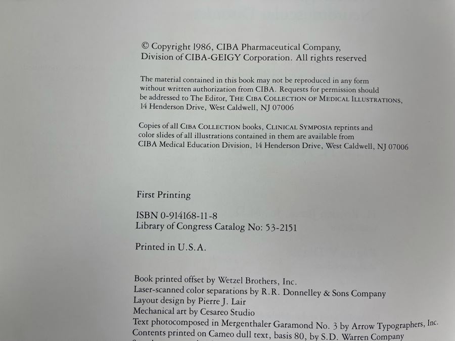 First Printing Pair Of Medical Books The CIBA Collection Of Medical Illustrations Volume I And II Nervous System: Anatomy And Physiology; Nuerologic And Neuromuscular Disorders [Photo 10]