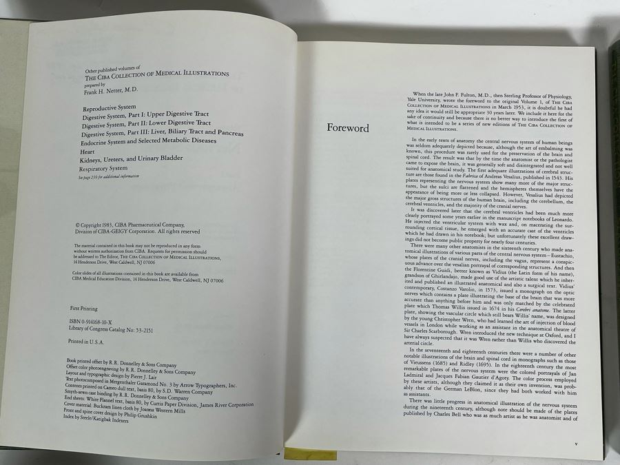 First Printing Pair Of Medical Books The CIBA Collection Of Medical Illustrations Volume I And II Nervous System: Anatomy And Physiology; Nuerologic And Neuromuscular Disorders [Photo 3]