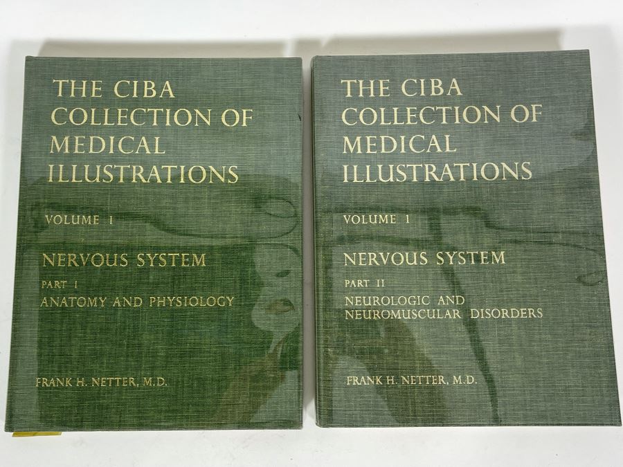 First Printing Pair Of Medical Books The CIBA Collection Of Medical Illustrations Volume I And II Nervous System: Anatomy And Physiology; Nuerologic And Neuromuscular Disorders