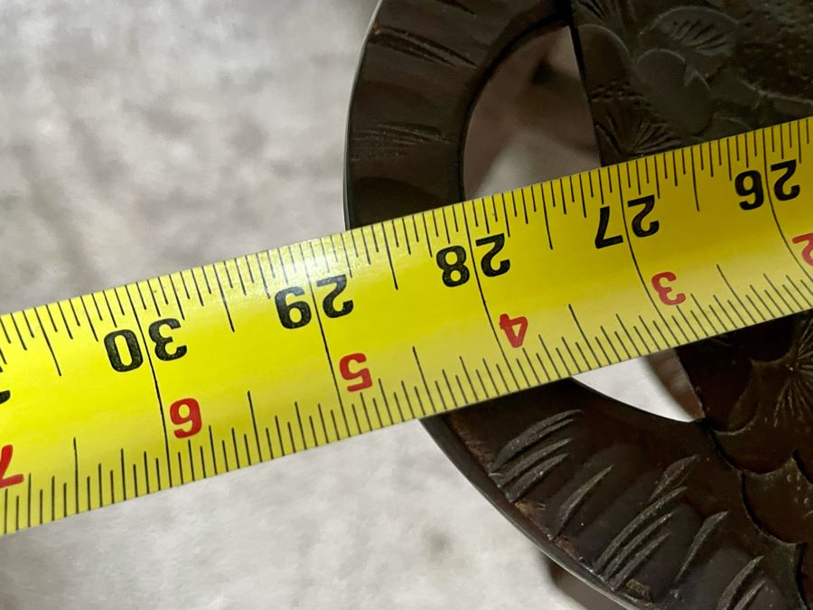 Vintage Hand Carved Asian Table With Pair Of Removable Trays 29W X 17.5D X 21.5H [Photo 11]