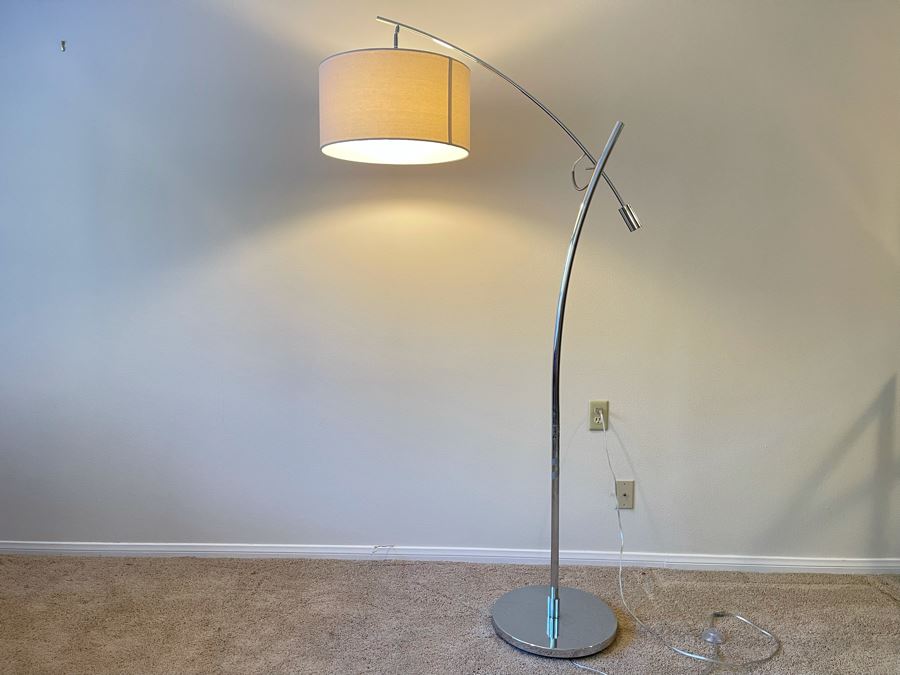 Modernist Chrome Floor Lamp Light 38W X 75H