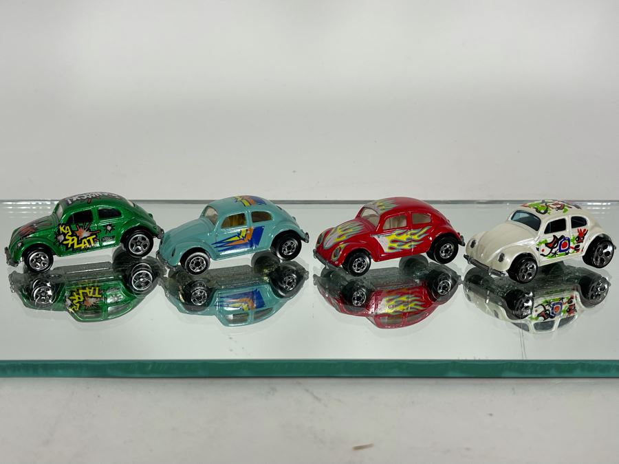 (4) Mattel Hot Wheels VW Beetle Bug Cars 1988 [Photo 2]