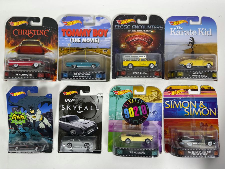 (8) Mattel Hot Wheels Cars Movie Related On Cards