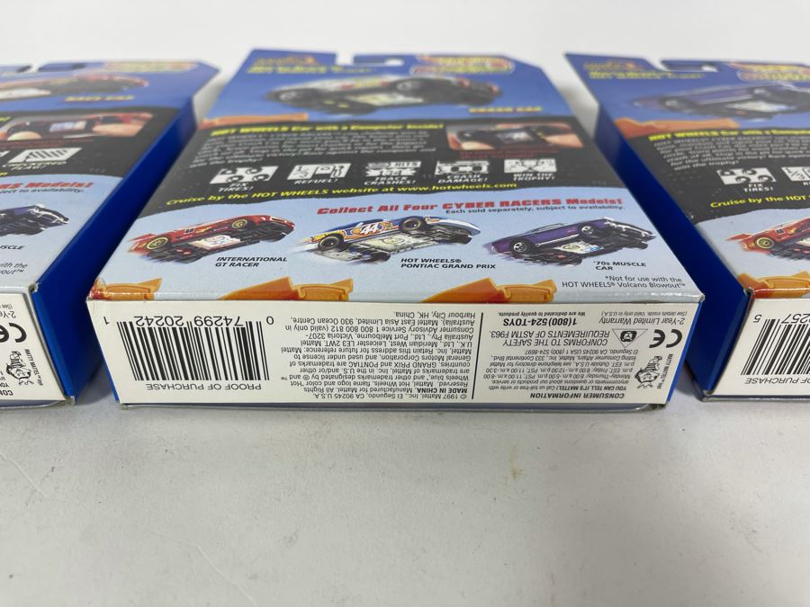 (3) New In Box Mattel Hot Wheels Cyber Racers 1997