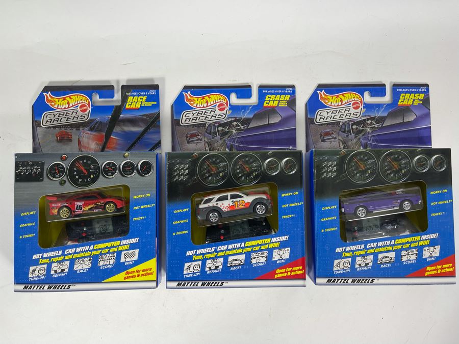 (3) New In Box Mattel Hot Wheels Cyber Racers 1997 [Photo 1]